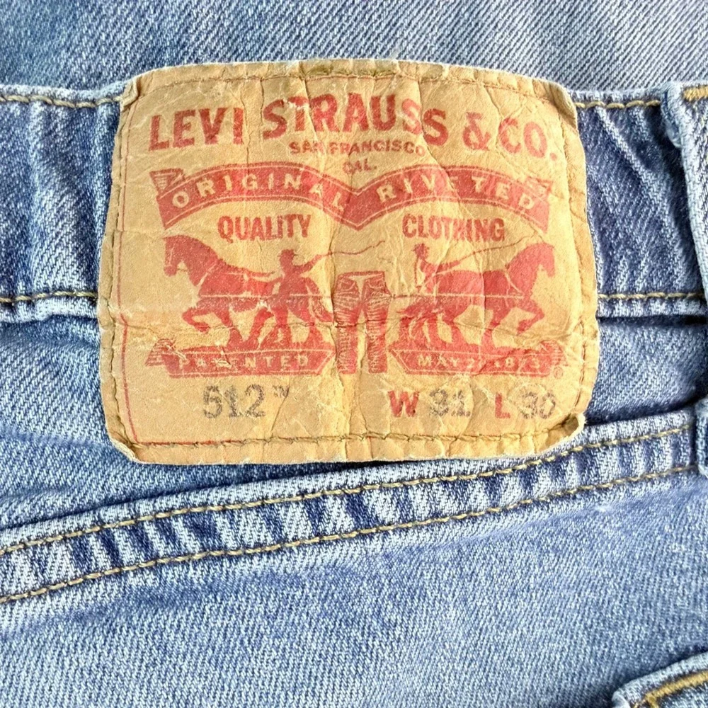 Levi's 512 Slim Taper Jeans Mens 31x30 Light Wash Blue Denim Stretch Levis